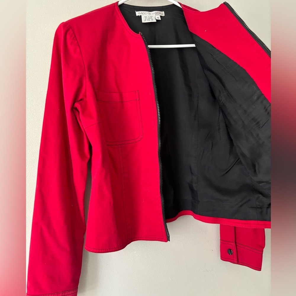 Vintage Euro Red Whimsigoth Zip Up Grunge Biker Cotton Streetwear Jacket Medium - Picture 9 of 10